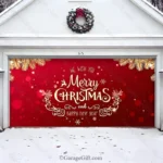 Merry Christmas（Red） | Christmas Garage Door Cover - Image 2