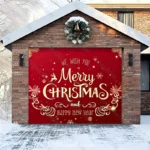 Merry Christmas（Red） | Christmas Garage Door Cover
