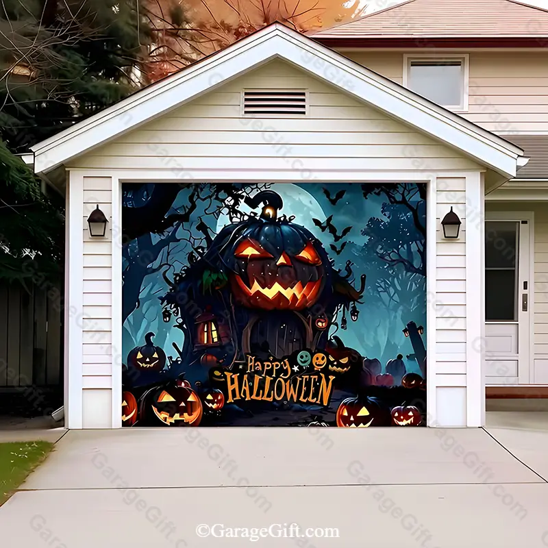 GarageGift-Pumpkin-House-Halloween-garage-door-cover-Single-Door Pumpkin House | Halloween Garage Door Cover - Image 1
