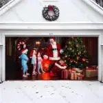 Santa With Kids | Christmas Garage Door Cover - Image 2