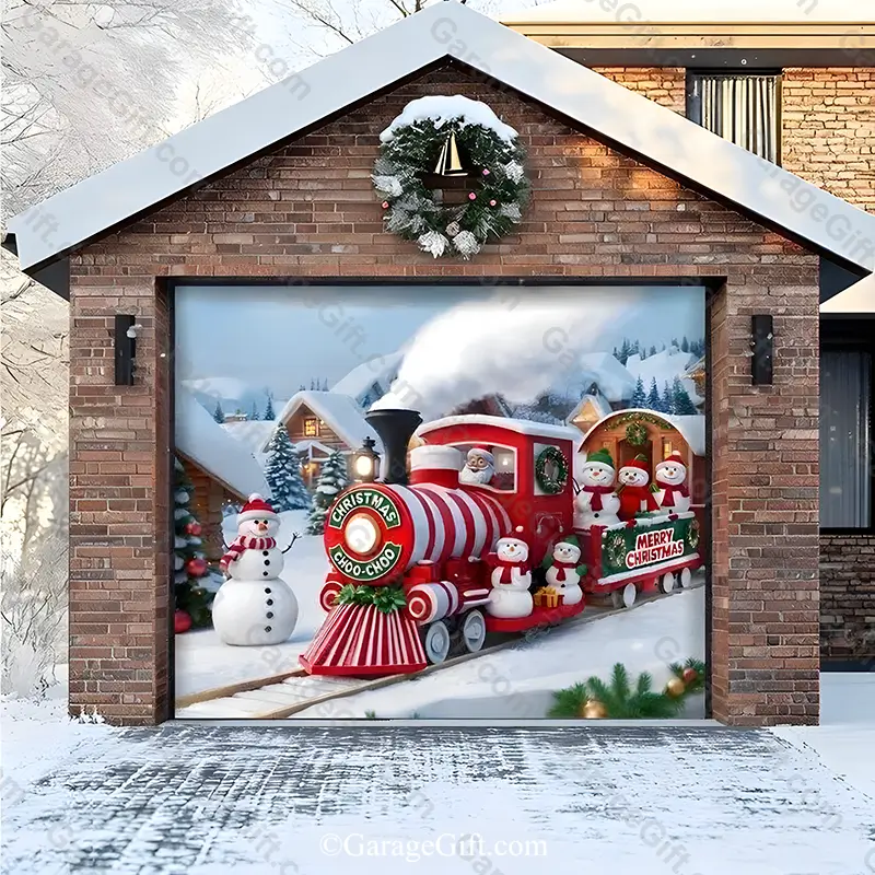 GarageGift-Christmas-Choo-Choo-Christmas-garage-door-cover-Single-Door.webp Christmas Choo-Choo | Christmas Garage Door Cover - Image 1