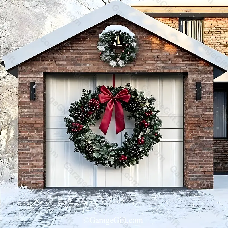 GarageGift-Christmas-Wreath-Christmas-garage-door-cover-Single-Door.webp Christmas Wreath | Christmas Garage Door Cover - Image 1