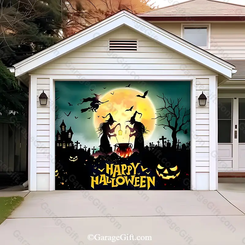 GarageGift-Graveyard-Scene-Halloween-garage-door-cover-Single-Door.webp Graveyard Scene | Halloween Garage Door Cover - Image 1