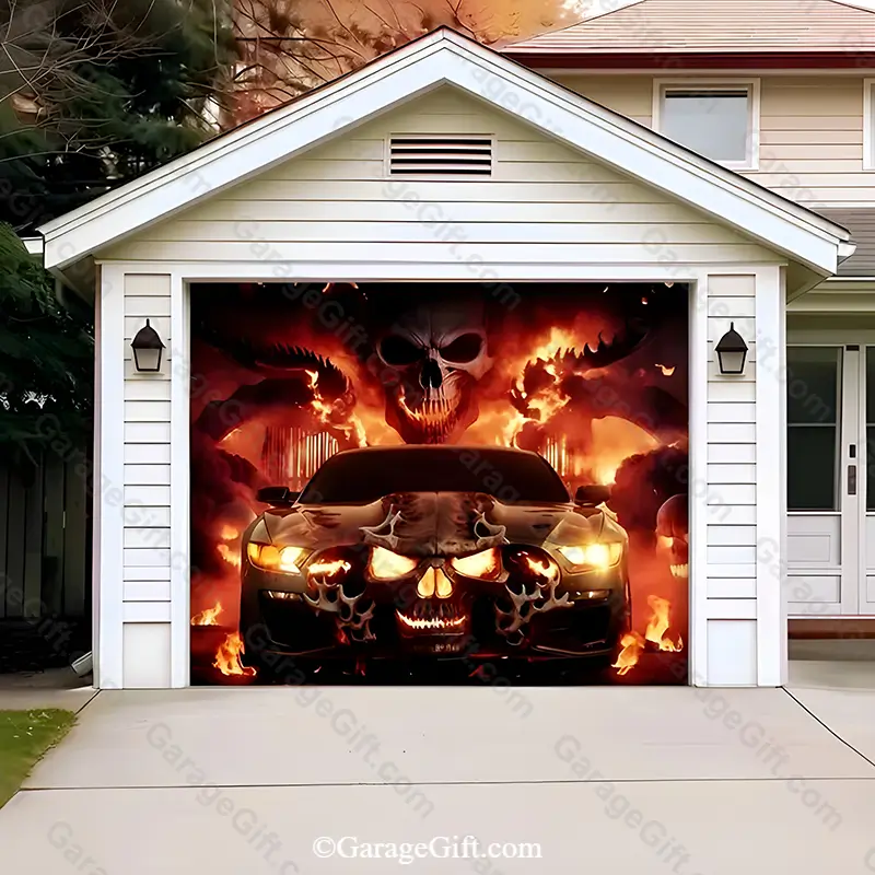 GarageGift-Hell-Ride-Halloween-garage-door-cover-Single-Door.webp Hell Ride | Halloween Garage Door Cover - Image 1