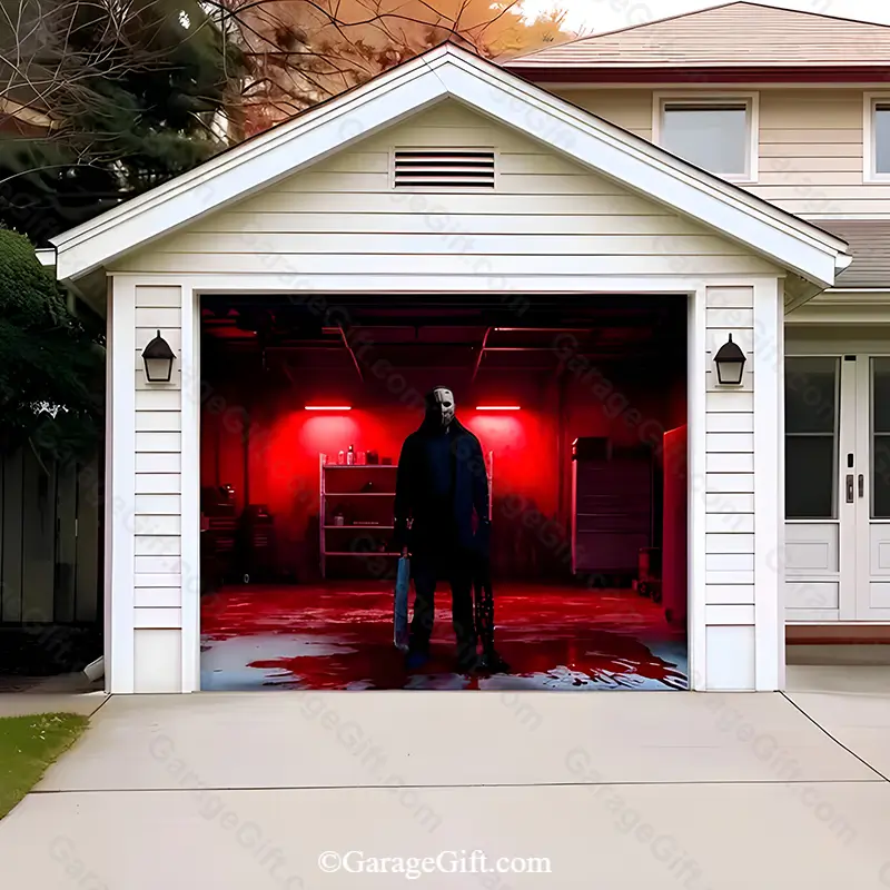 GarageGift-Masked-Slasher-Halloween-garage-door-cover-Single-Door.webp Masked Slasher | Halloween Garage Door Cover - Image 1