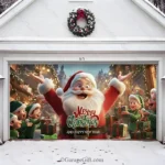 Santa And Elves | Christmas Garage Door Cover - Image 2