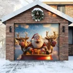 Santa & Reindeers | Christmas Garage Door Cover