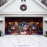 Santa's Cabin | Christmas Garage Door Cover - Image 2