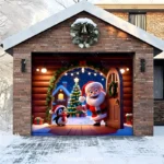 Santa's Cabin | Christmas Garage Door Cover