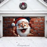 Santa's Surprise | Christmas Garage Door Cover - Image 2
