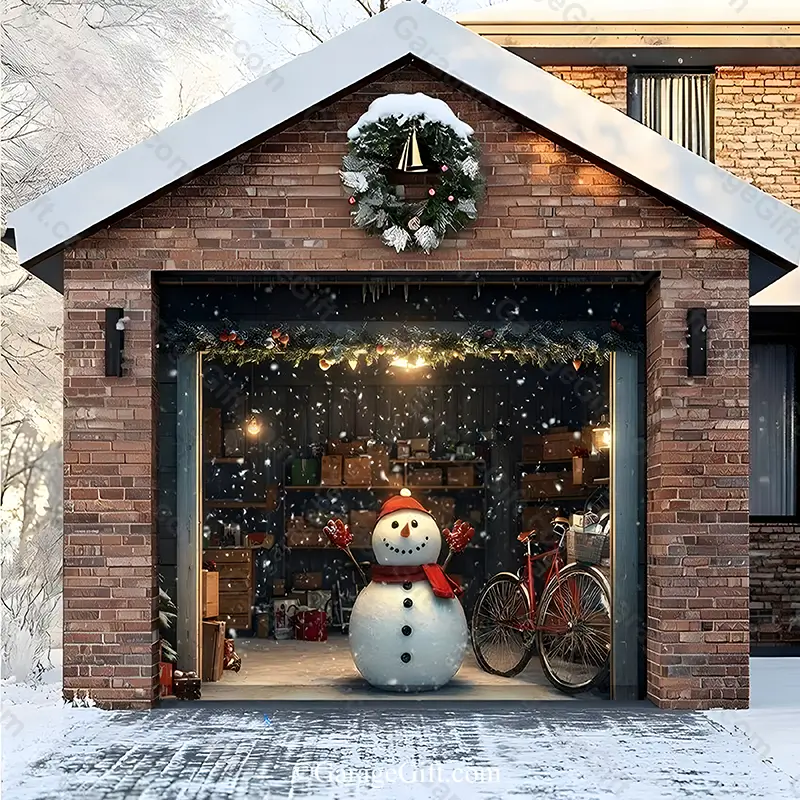 GarageGift-Snowy-The-Snowman-Christmas-garage-door-cover-Single-Door.webp Snowy The Snowman | Christmas Garage Door Cover - Image 1