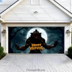 Werewolf Scene | Halloween Garage Door Cover - Image 2