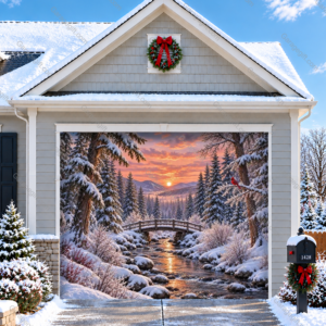 Cardinal Creek | Christmas Garage Door Cover