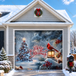 Cardinals Christmas | Christmas Garage Door Cover