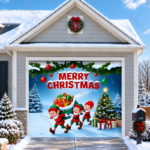 Elf Village | Christmas Garage Door Cover