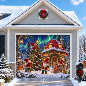 Gnome Wonderland | Christmas Garage Door Cover