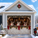 Reindeer Barn | Christmas Garage Door Cover