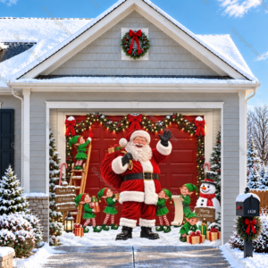 Santa's Crew | Christmas Garage Door Cover