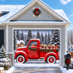 Santa's Retrievers | Christmas Garage Door Cover