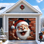 Santas Surprise | Christmas Garage Door Cover